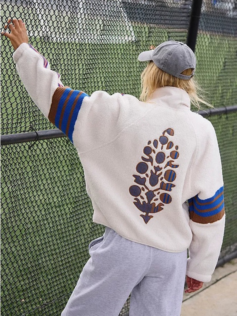 Free people Mountain High Sporty Logo Fleece Jacket